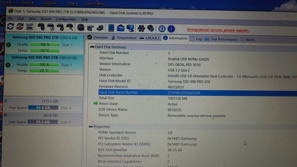 SSD Samsung 990 PRO de 2TB PCI Express 4.0 x4 M.2 2280 -NOU