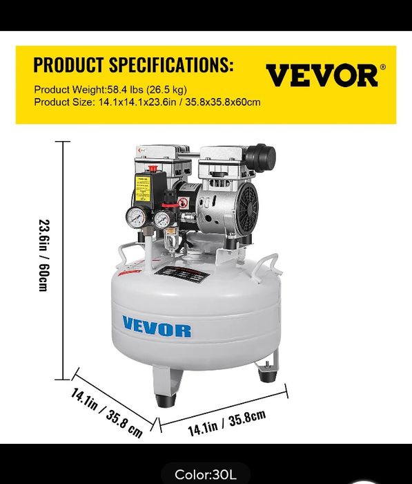 Дентален зъболекарски ултра тих и компактен компресор