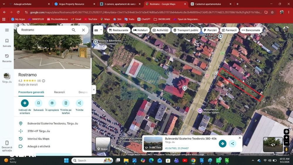 Teren 1220 mp – Bulevardul Ecaterina Teodoroiu, Târgu Jiu