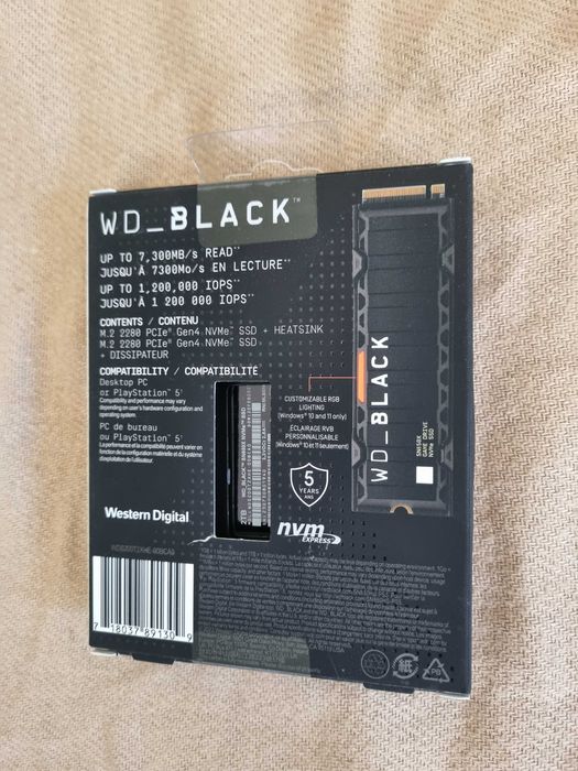 SSD WD Black SN850X, 2TB, PCIe Gen4 x4, NVMe, с радиатор