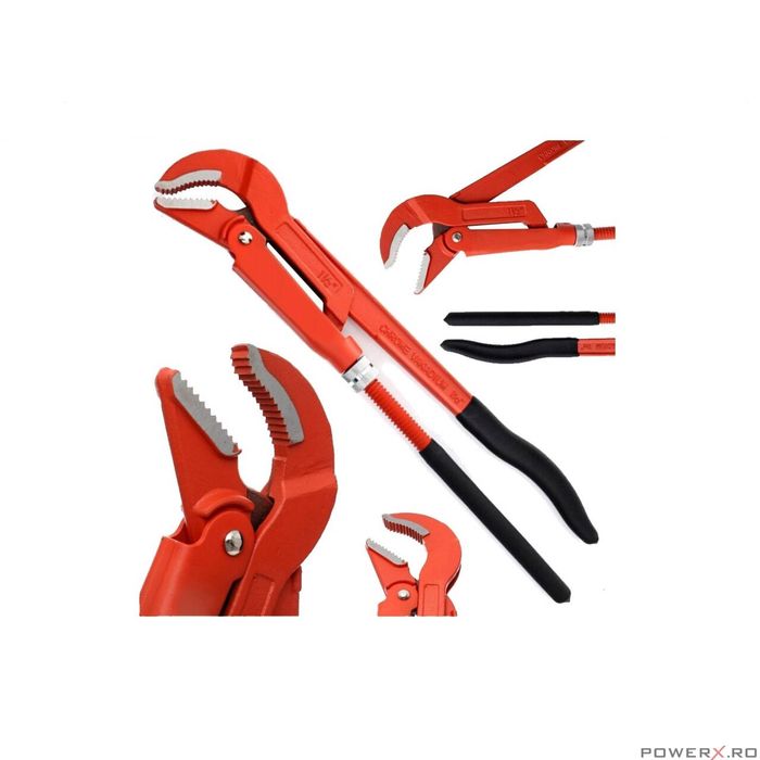 Cheie reglabila pentru tevi, suedeza, 1.5", cu falci, Silver