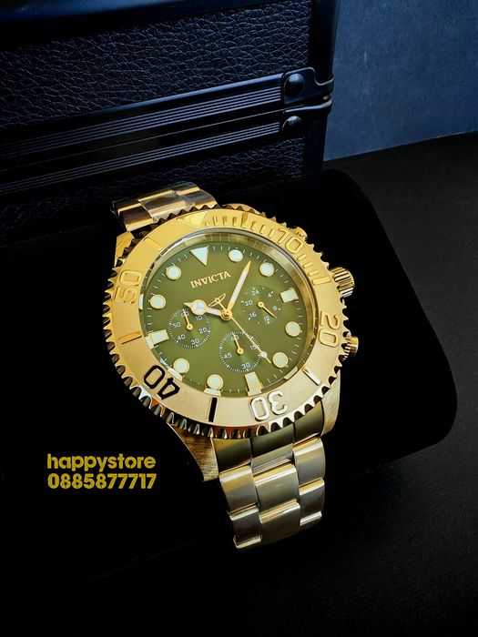 INVICTA Grand Diver Green dial 52mm, Инвикта нов ръчен часовник