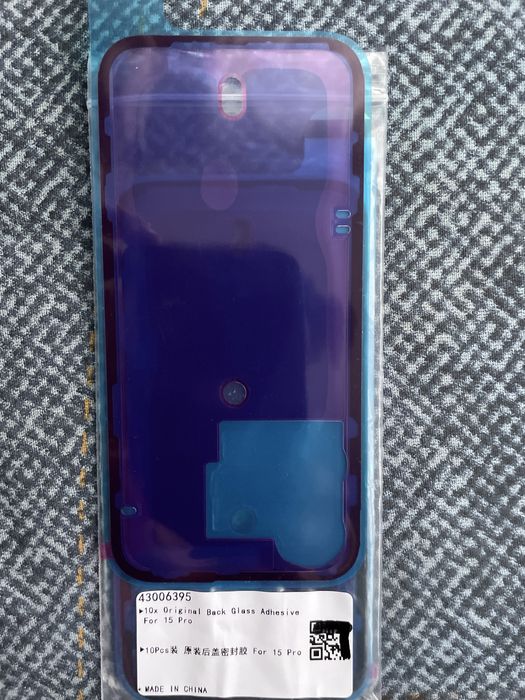 Adeziv iPhone 14, 15, 16, toată gama, original pentru  sticla spate