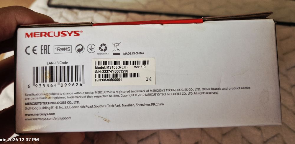 Switch Desktop Gigabit cu 8 porturi Mercusys MS108G
