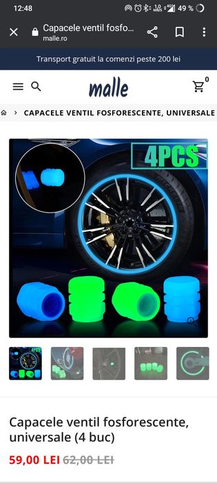 Capac ventil fosforescente, universale