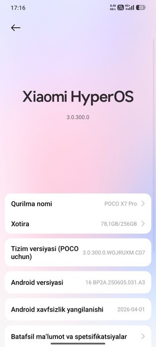 Poco x7 pro obnem iPhone