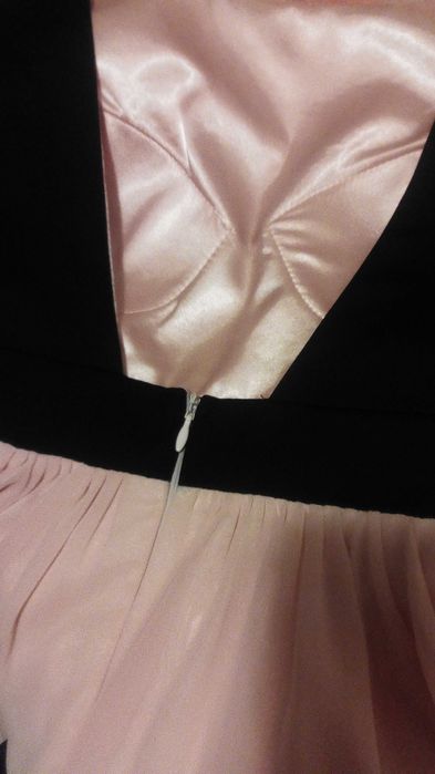 rochie dantela si tul + rochie culoarea piersicii