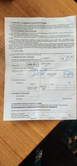 Счётчик газа СГМБ-1,6 (2019г)