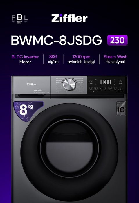 Ziffler kir moshina mega skidka dastavka ichida