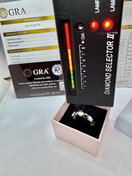 Сребърен пръстен с мойсанит (Диамант) 7 карата