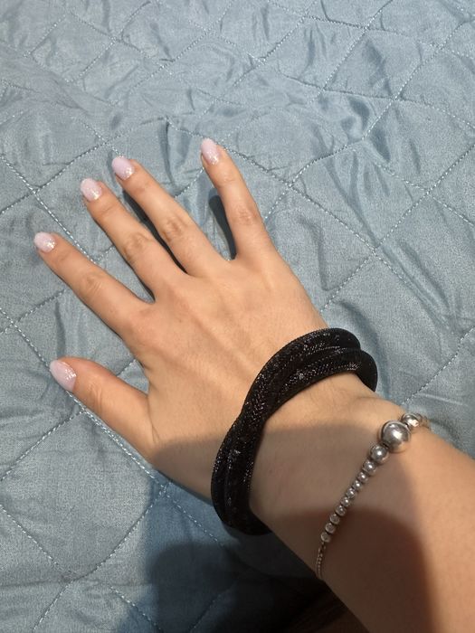 Двойна черна гривна на Svarovski