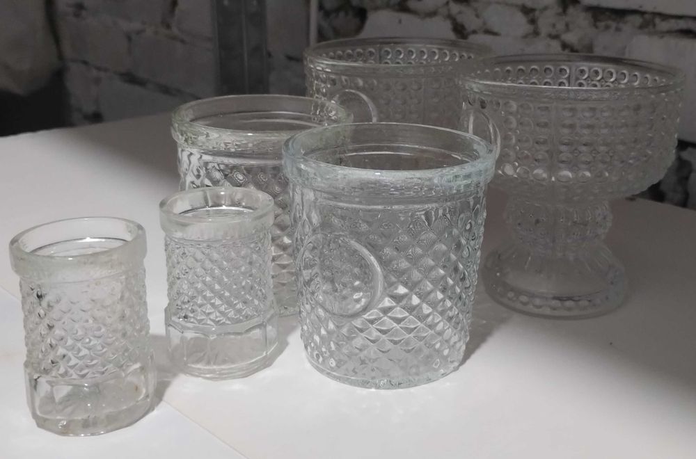 Чаши-стъкло (бира,ракия,вода),сервизи