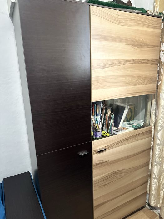 Кровать двухъярусная с диваном , шкафы.