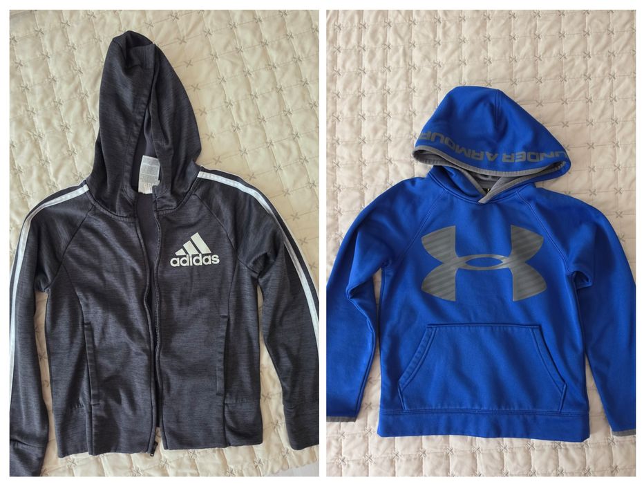 Голям лот от детски блузи и суитчъри Oshkosh,Adidas,HM за 7-8 год. грейка Rebel,якета