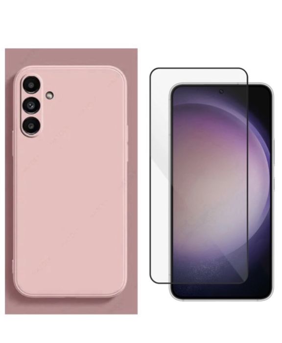 Husa Silicon Slim Catifea +Folie Sticla 9D Samsung A32/A33/A34/A35/A36/A37