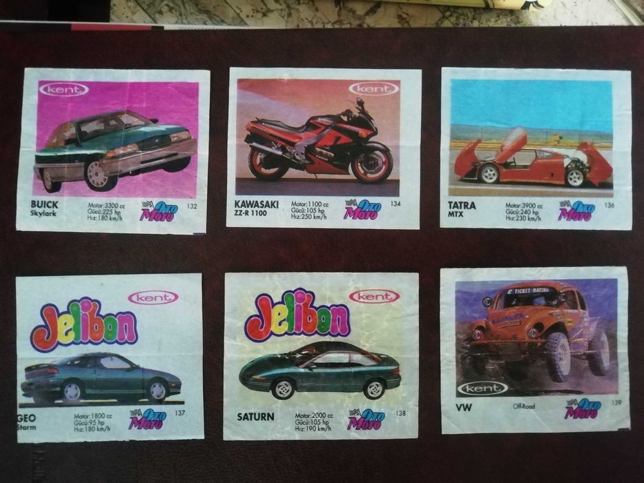 Картинки от дъвки Oto-Moto /101-200/ - 24 бр