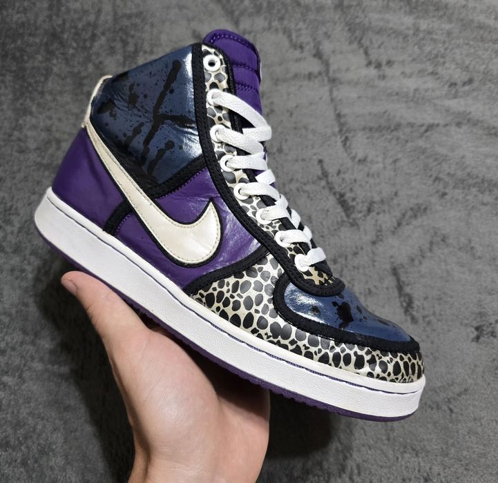 Nike Vandal High Club Purple Black / Custom blue - black glitch )