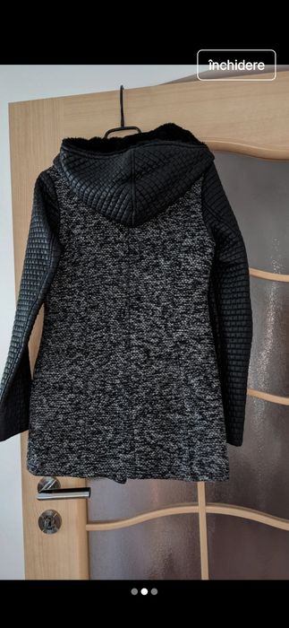 Haină stofă neagră