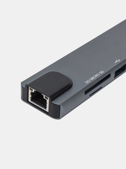 USB Type-C 8 в 1, адаптер для Macbook Type-c HDMI RJ-45 USB 3.0MicroSD