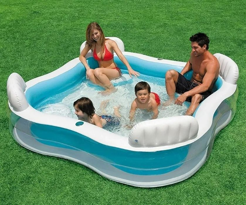 Надуваем басейн Swim Centre INTEX, 229 х 66 см, 4 седалки, PVC, безопа