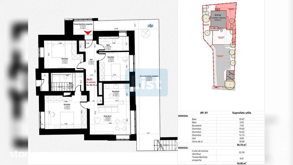Comision 0% Proiect autorizat 3 apartamente, Grigorescu
