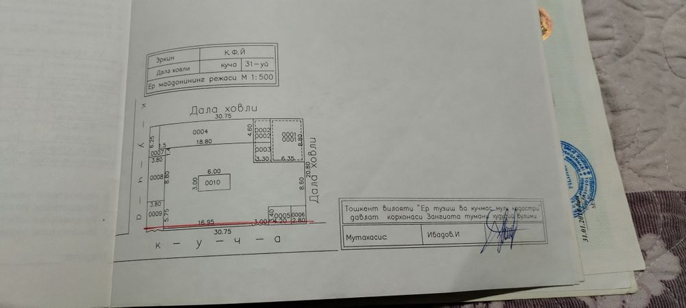 Зангиота тумани кахрамон махалласида дала ховли сотилади