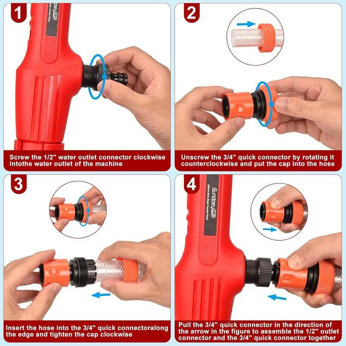 Безжична водна помпа SundpeyPRO, 2 x 4.0Ah батерии, 1,5 метра маркуч