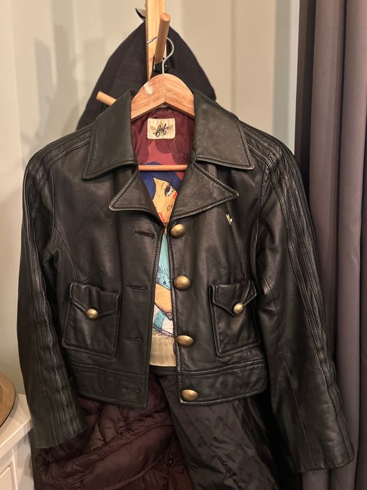 Jachetã scurtã piele naturalã moale Adidas Originals - mãsura S