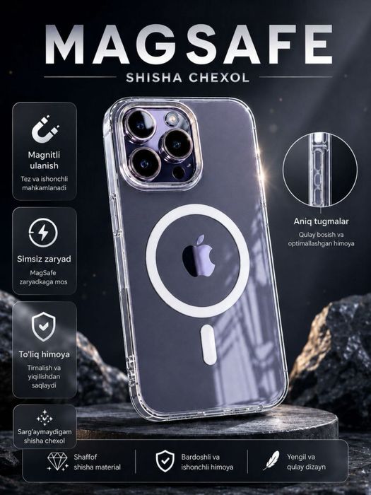 Iphone chehol shishali mage safe x/xs/xr/se/11/12/13/14/15/16/17 pro m