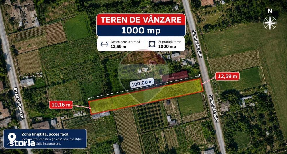 Teren 1.000mp intravilan, Calafat/ sat Basarabi