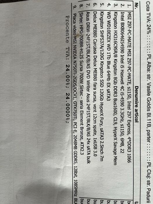 PC Procesor I5, GTX750TI, 8GB RAM , Perfect Functional