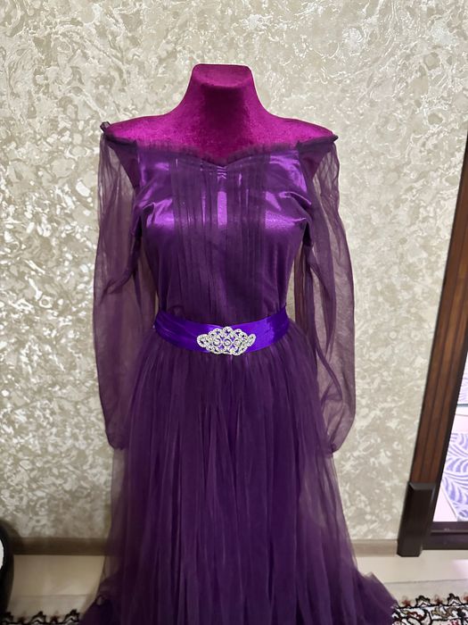 Платье вечерное цвет темно фиалетовый