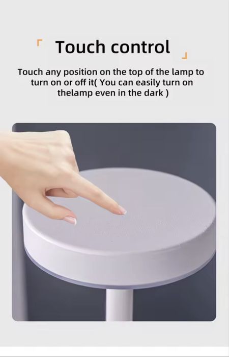 Lampa LED USB C albă cu touch