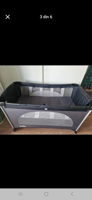 Patut pliabil cu 2 niveluri Allura, 120x60 cm, Ember, Joie