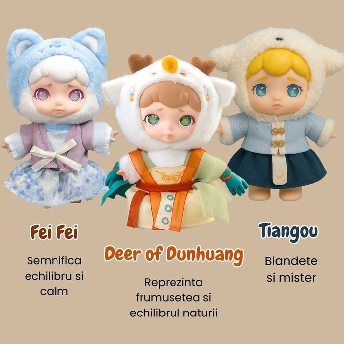 figurina de plus in cutie surpriza, 6 personaje mitologice, 16,5 cm