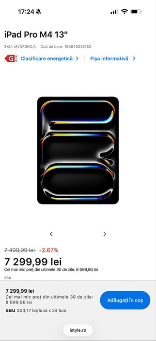 Ipad pro M4 13" 256GB cellular baterie 100%