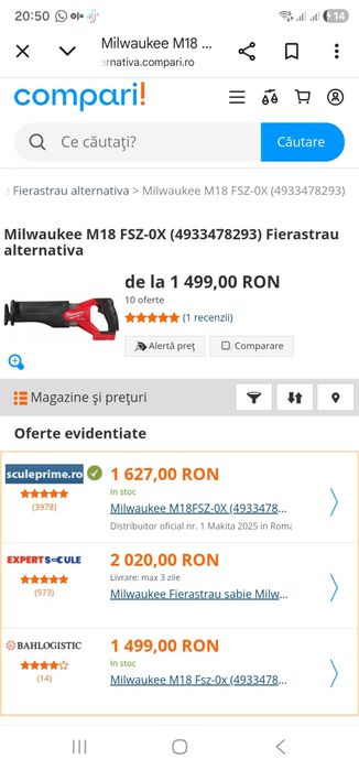 Fierăstrău milwaukee m18fsz-0x
