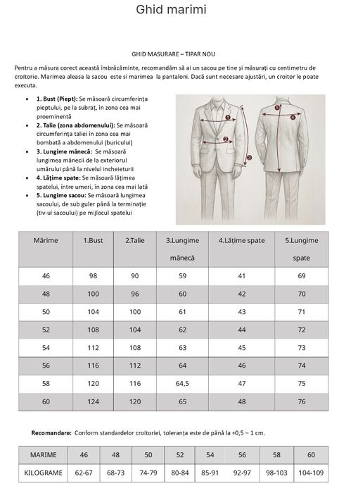Costum de bărbați la două rânduri de nasturi