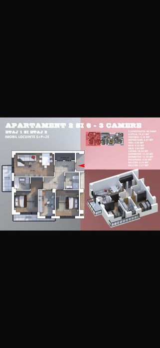 Apartament 3 camere,Bloc Nou,1 Mai,Piata Chibrit