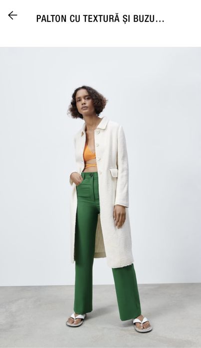 Palton subtire de toamna primavara Zara