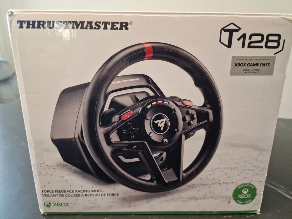 Волан с ГАРАНЦИЯ Thrustmaster t 128 за XBOX. Хибридна FFB - колани и зъбчатки. 2 Нм