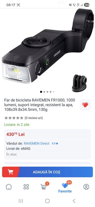 Far bicicleta Ravmen FR1000