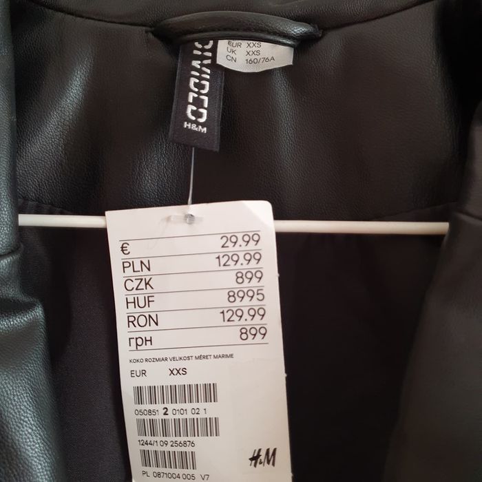 Jacheta de dama din piele ecologică XXS, H&M