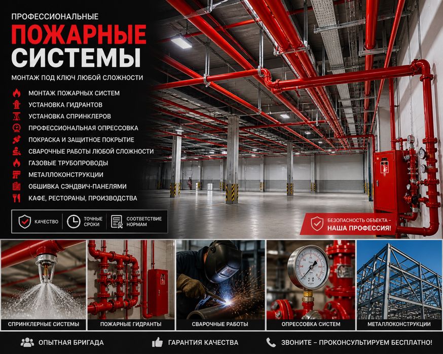 Профессиональные пожарные системы и сварочные работы