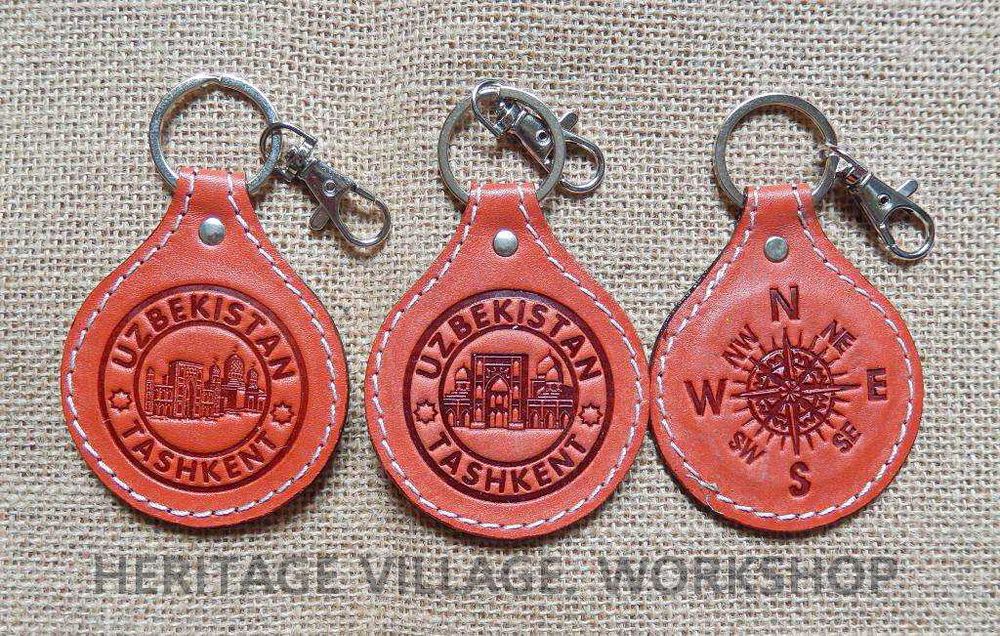 Кожаные  сувенирные  брелки из   серии "Uzbekistan".