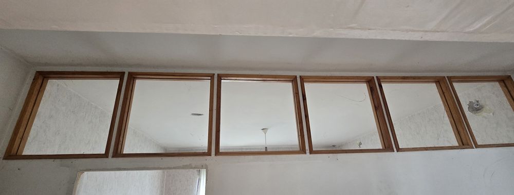 6 Дървени рамки със стакло тип прозореци Дървени прозорци с касите