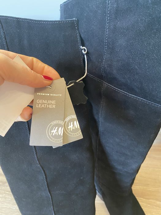 Ботуши до коляното естествен велур