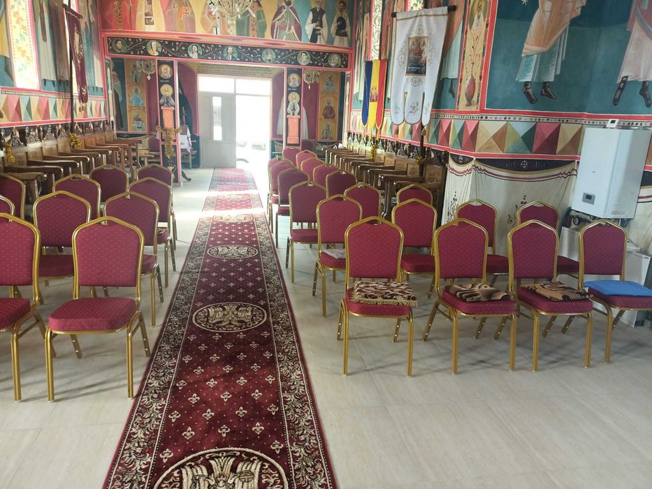 Scaune solide pentru biserica, camin cultural, cadru otel 1,2mm