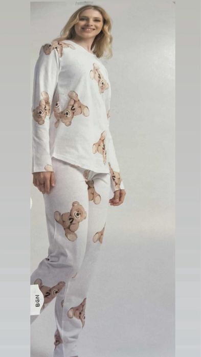 Пижама с мече -дълго долнище и дълъг ръкав