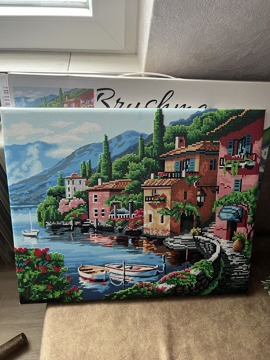 Картина по номера рисувана с акрилни бои